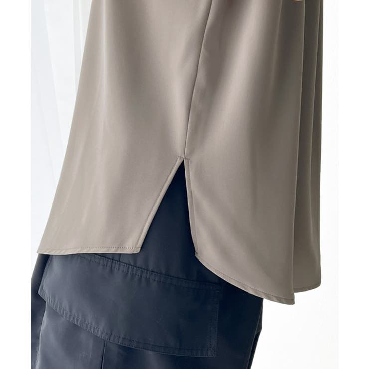 着まわし万能な大人トップス。比翼バンドカラーフレンチスリーブシャツ | Classical Elf  | 詳細画像20 