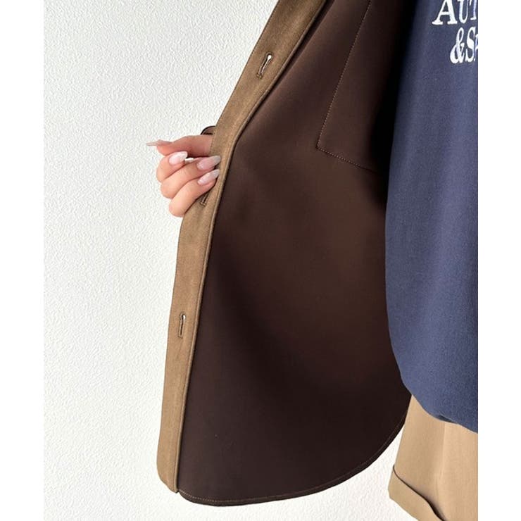 滑らかフェイクスエード素材の上質シャツジャケット[品番：WZ000004857