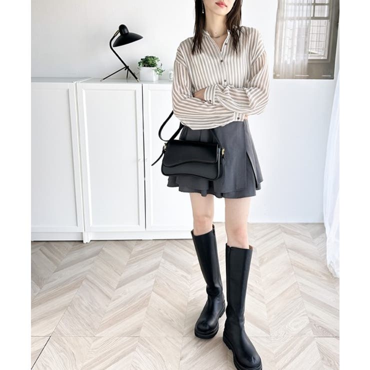 【冷房・ 紫外線・日焼け対策】コーデに抜け感を演出。シアーストライプシャツ | Classical Elf  | 詳細画像8 