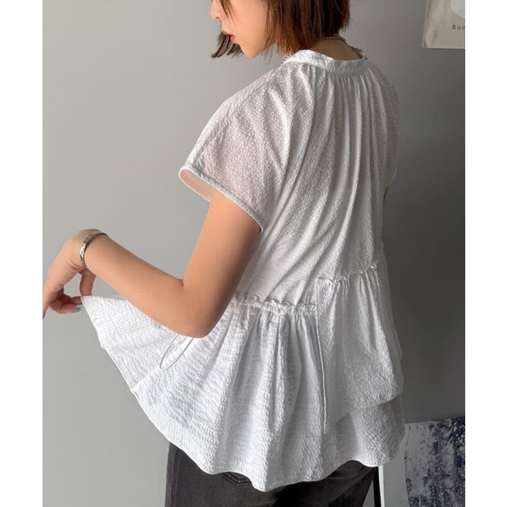 大人カジュアルに活躍。前後2wayサッカー素材アシンメトリーティアードフリルプル… | Classical Elf  | 詳細画像6 