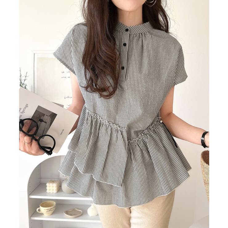 大人カジュアルに活躍。前後2wayサッカー素材アシンメトリーティアードフリルプル… | Classical Elf  | 詳細画像31 