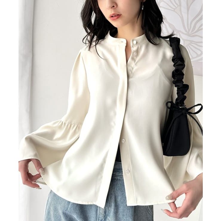 360度可愛い♪フレアスリーブバンドカラーブラウス（長袖） | Classical Elf  | 詳細画像1 