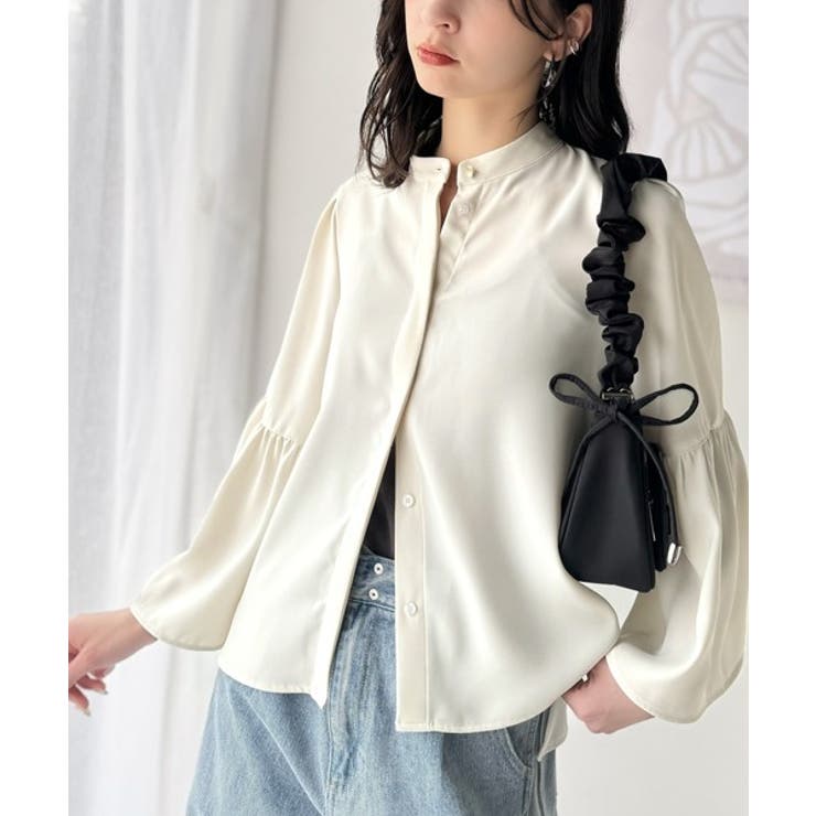 360度可愛い♪フレアスリーブバンドカラーブラウス（長袖） | Classical Elf  | 詳細画像2 