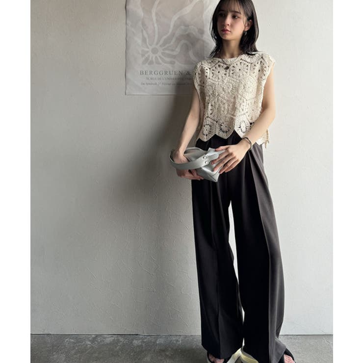 レトロ感漂うトレンド♪前後2WAYクロシェレースフレンチスリーブカットソー | Classical Elf  | 詳細画像3 