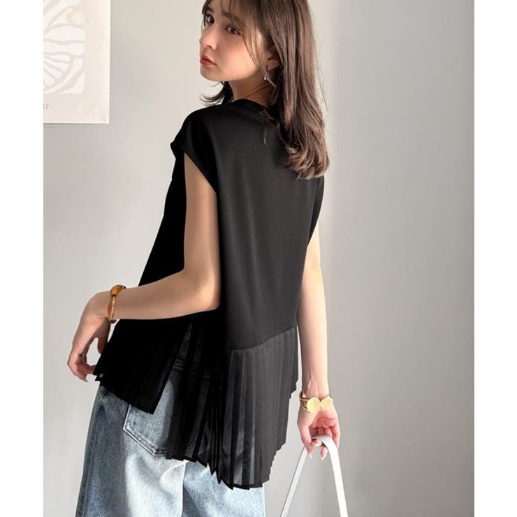 上品フェミニンに決まる。裾シアープリーツライトダンボールフレンチスリーブ風Tシャ… | Classical Elf  | 詳細画像12 