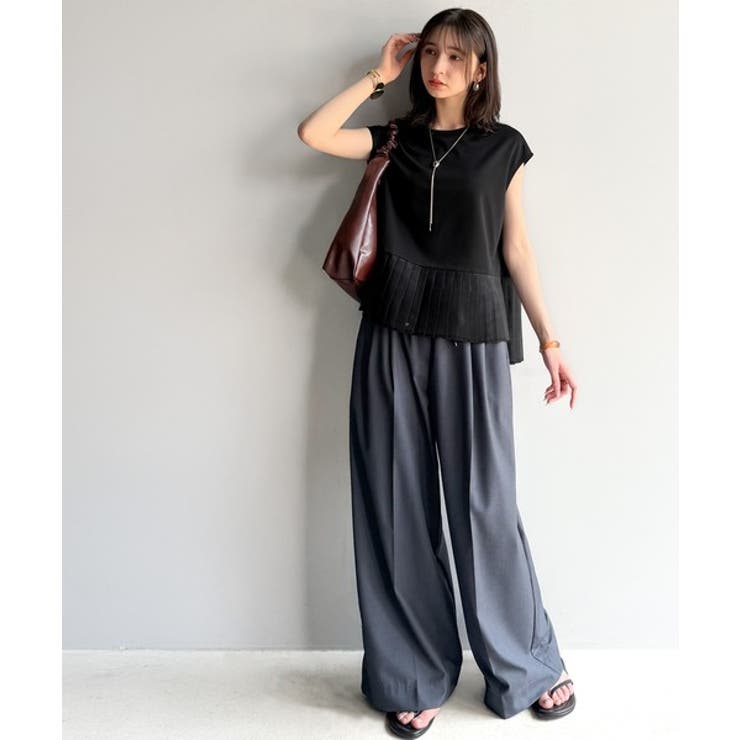 上品フェミニンに決まる。裾シアープリーツライトダンボールフレンチスリーブ風Tシャ… | Classical Elf  | 詳細画像15 