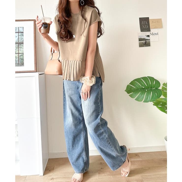 上品フェミニンに決まる。裾シアープリーツライトダンボールフレンチスリーブ風Tシャ… | Classical Elf  | 詳細画像25 