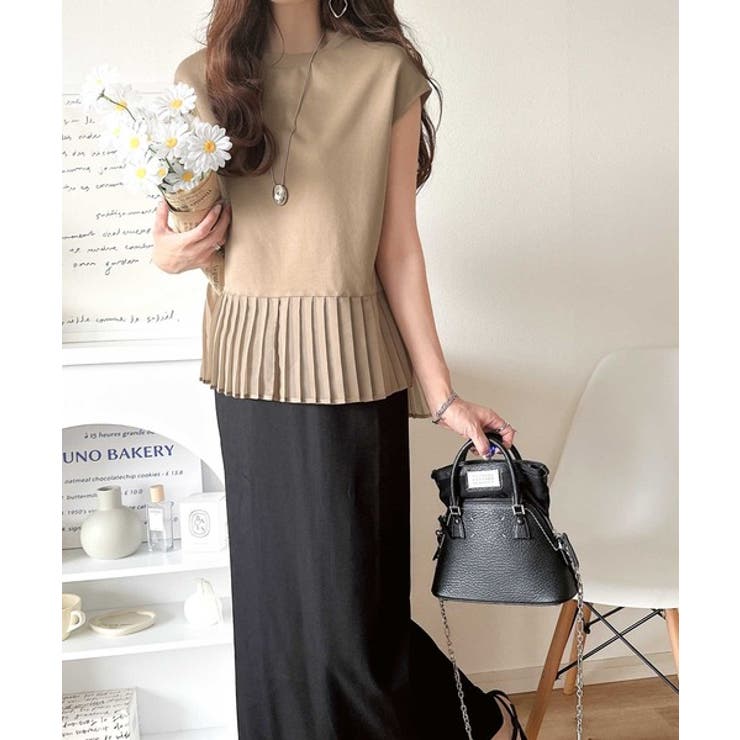 上品フェミニンに決まる。裾シアープリーツライトダンボールフレンチスリーブ風Tシャ… | Classical Elf  | 詳細画像29 