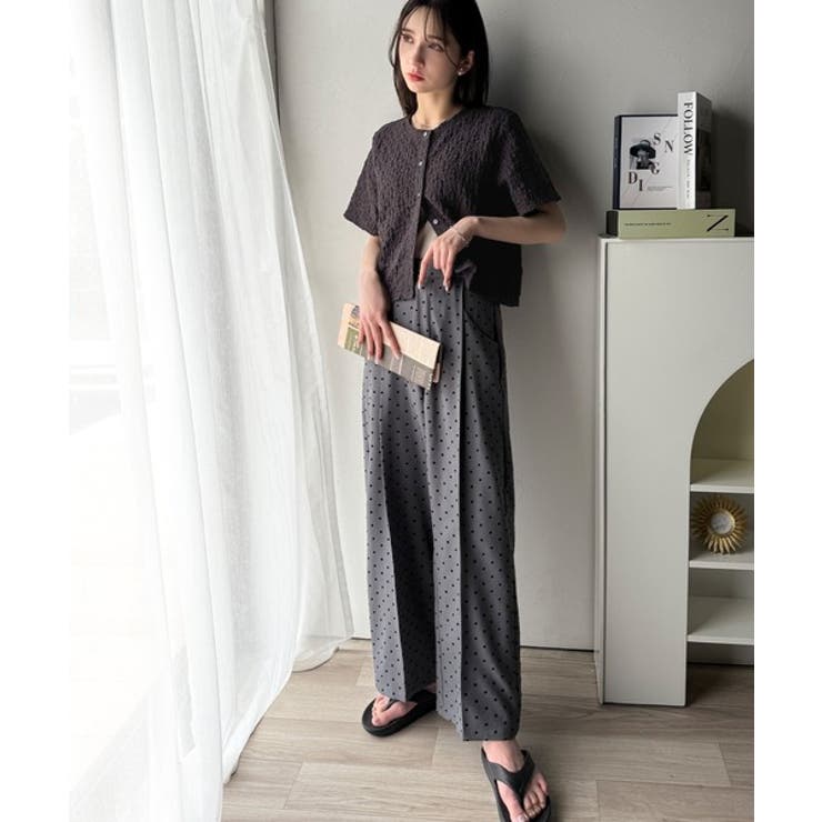 ラフに着てもサマになる！前後2wayクラッシュジャカードノーカラーブラウス（半袖… | Classical Elf  | 詳細画像16 