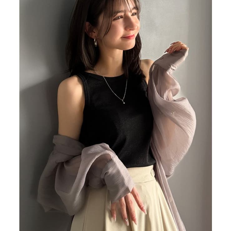 大人お洒落はさりげなくきらめくラメ◎ラメ入りアメスリテレコタンクトップ | Classical Elf  | 詳細画像24 