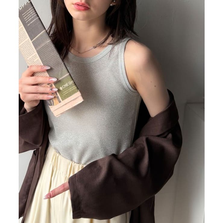 大人お洒落はさりげなくきらめくラメ◎ラメ入りアメスリテレコタンクトップ | Classical Elf  | 詳細画像49 