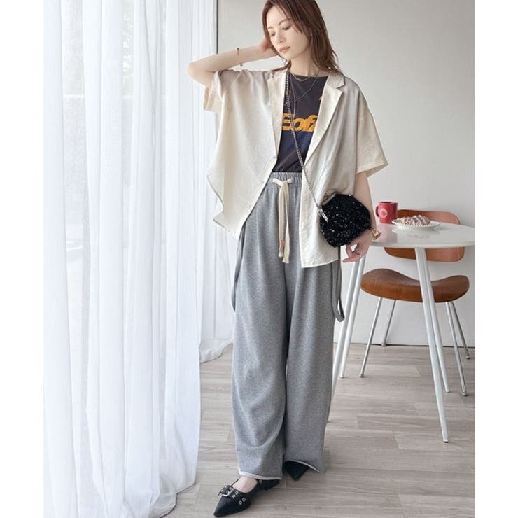 透ける、揺れる、魅せる。ヴィンテージライクシアー素材開襟シャツブラウス（半袖） | Classical Elf  | 詳細画像9 