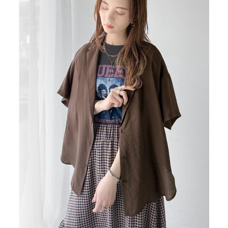 透ける、揺れる、魅せる。ヴィンテージライクシアー素材開襟シャツブラウス（半袖） | Classical Elf  | 詳細画像29 