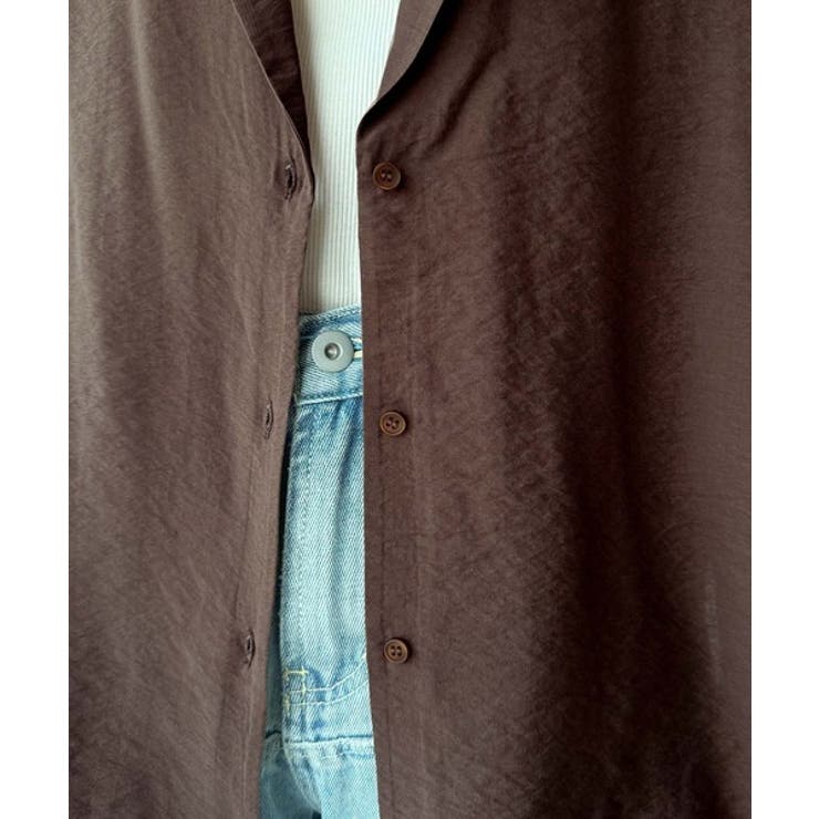 透ける、揺れる、魅せる。ヴィンテージライクシアー素材開襟シャツブラウス（半袖） | Classical Elf  | 詳細画像33 