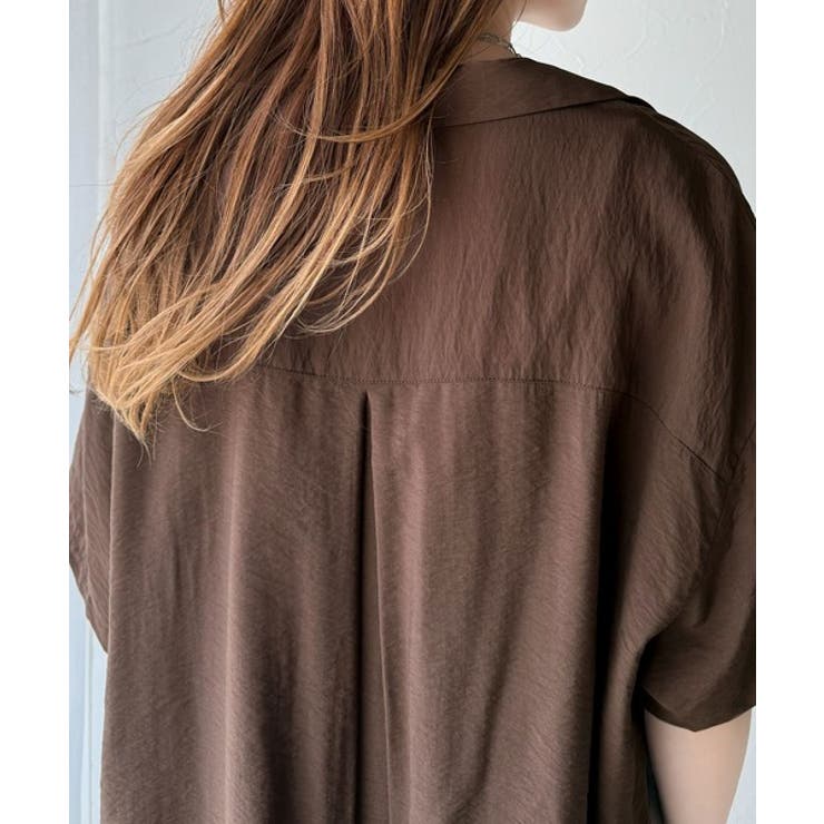 透ける、揺れる、魅せる。ヴィンテージライクシアー素材開襟シャツブラウス（半袖） | Classical Elf  | 詳細画像36 