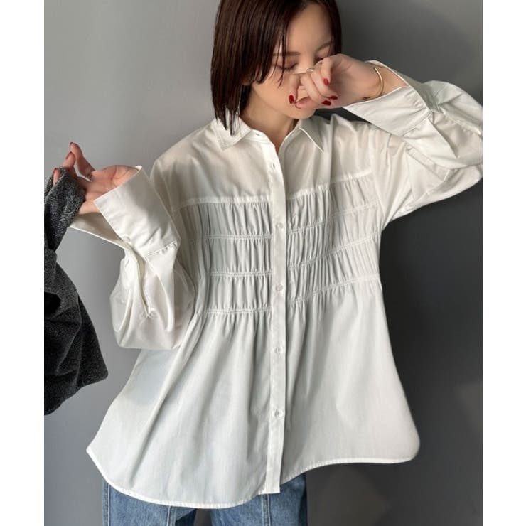 立体感を纏う。シャーリングビスチェ風ロングカフスビッグシャツ（長袖） | Classical Elf  | 詳細画像8 