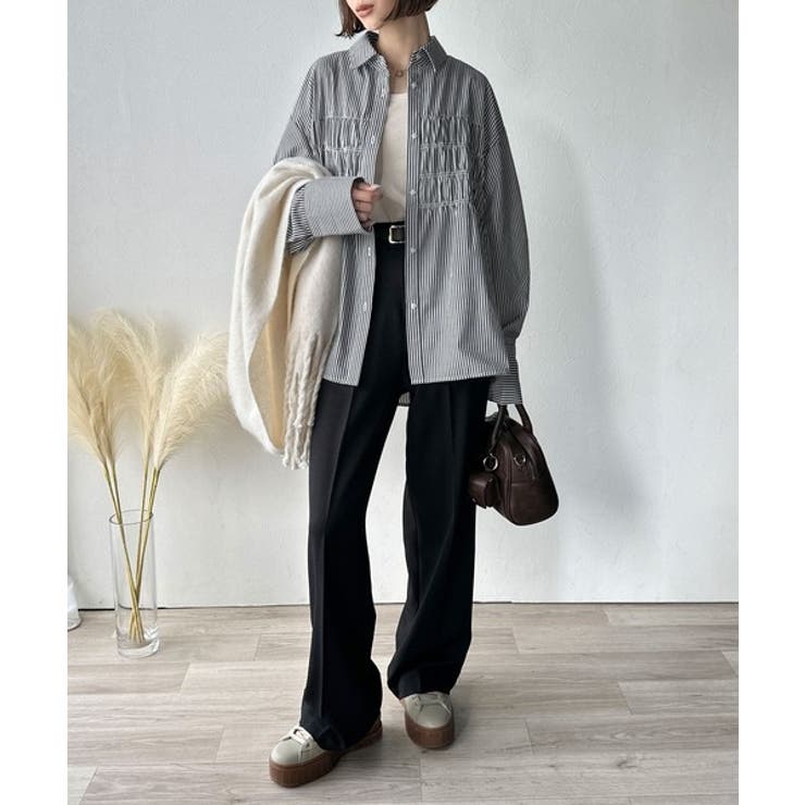 立体感を纏う。シャーリングビスチェ風ロングカフスビッグシャツ（長袖） | Classical Elf  | 詳細画像15 