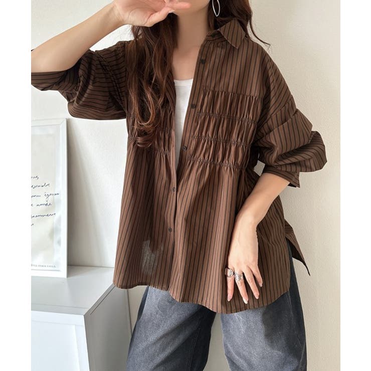 立体感を纏う。シャーリングビスチェ風ロングカフスビッグシャツ（長袖） | Classical Elf  | 詳細画像25 