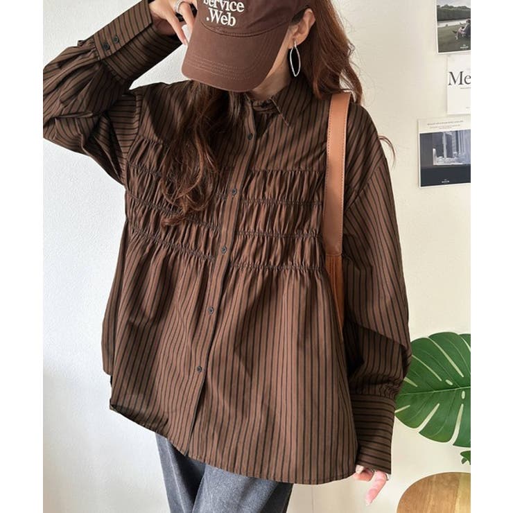 立体感を纏う。シャーリングビスチェ風ロングカフスビッグシャツ（長袖） | Classical Elf  | 詳細画像28 