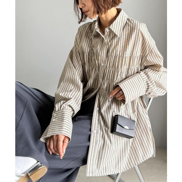 立体感を纏う。シャーリングビスチェ風ロングカフスビッグシャツ（長袖） | Classical Elf  | 詳細画像30 