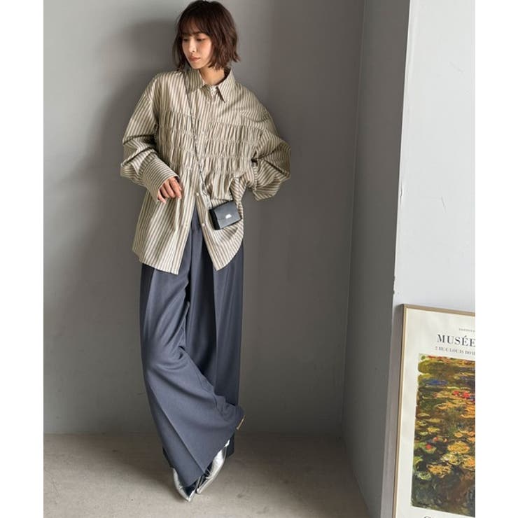 立体感を纏う。シャーリングビスチェ風ロングカフスビッグシャツ（長袖） | Classical Elf  | 詳細画像31 