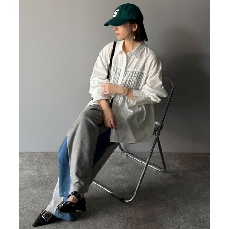 立体感を纏う。シャーリングビスチェ風ロングカフスビッグシャツ（長袖） | Classical Elf  | 詳細画像3 