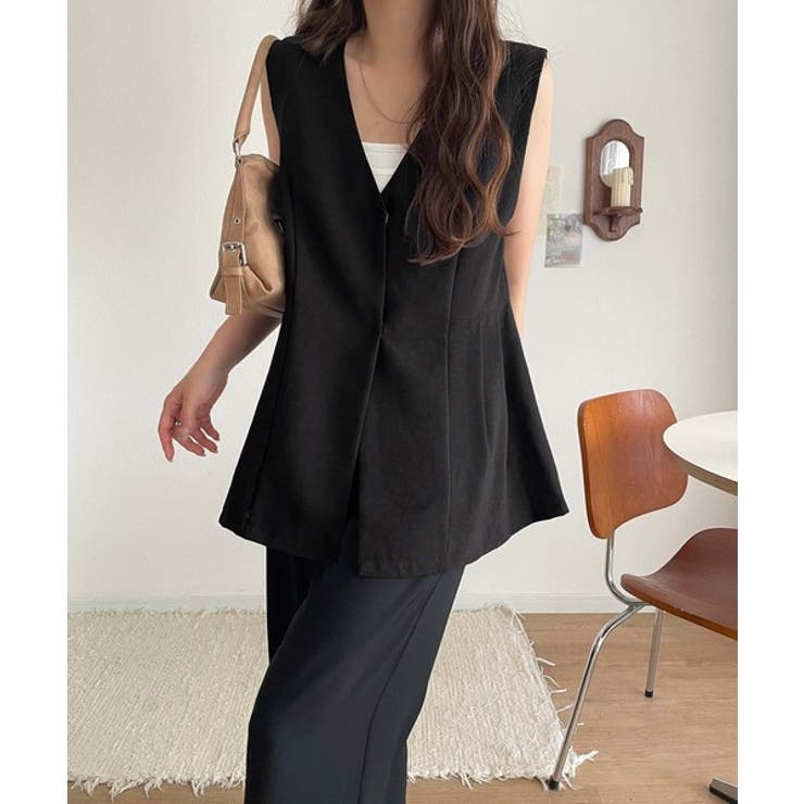 夏コーデを格上げ♪比翼デザイン麻調ペプラムジレベスト | Classical Elf  | 詳細画像6 