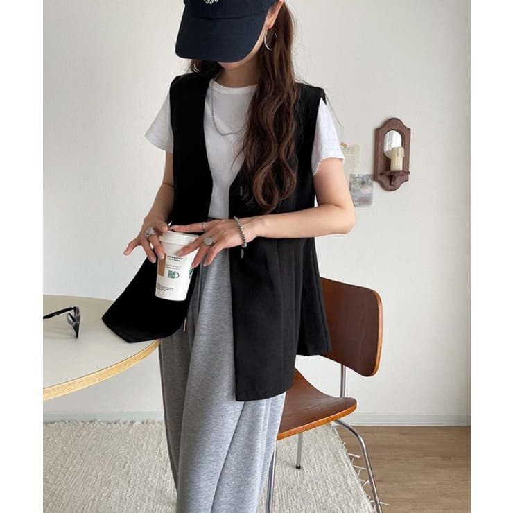 夏コーデを格上げ♪比翼デザイン麻調ペプラムジレベスト | Classical Elf  | 詳細画像12 