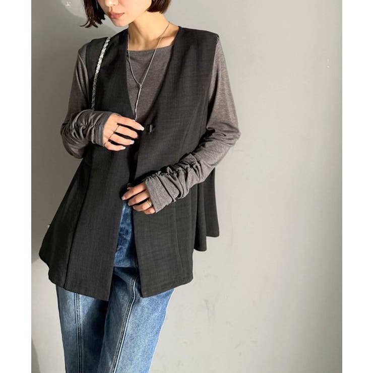 夏コーデを格上げ♪比翼デザイン麻調ペプラムジレベスト | Classical Elf  | 詳細画像15 