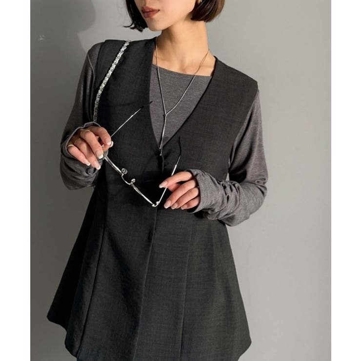 夏コーデを格上げ♪比翼デザイン麻調ペプラムジレベスト | Classical Elf  | 詳細画像16 