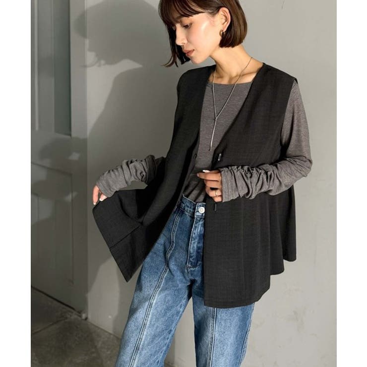 夏コーデを格上げ♪比翼デザイン麻調ペプラムジレベスト | Classical Elf  | 詳細画像17 