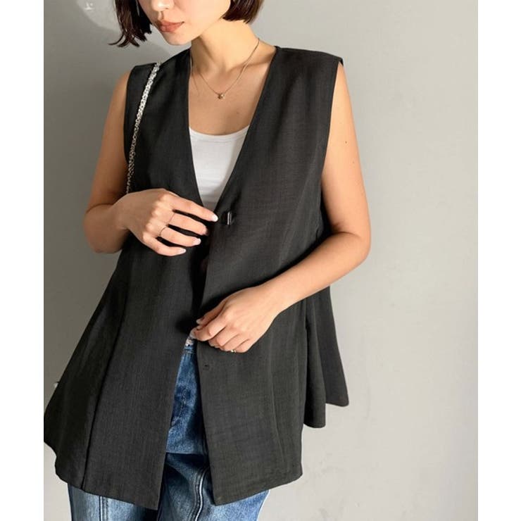 夏コーデを格上げ♪比翼デザイン麻調ペプラムジレベスト | Classical Elf  | 詳細画像18 