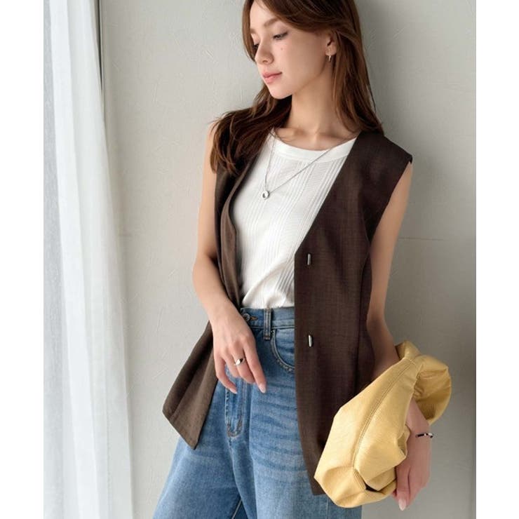 夏コーデを格上げ♪比翼デザイン麻調ペプラムジレベスト | Classical Elf  | 詳細画像25 