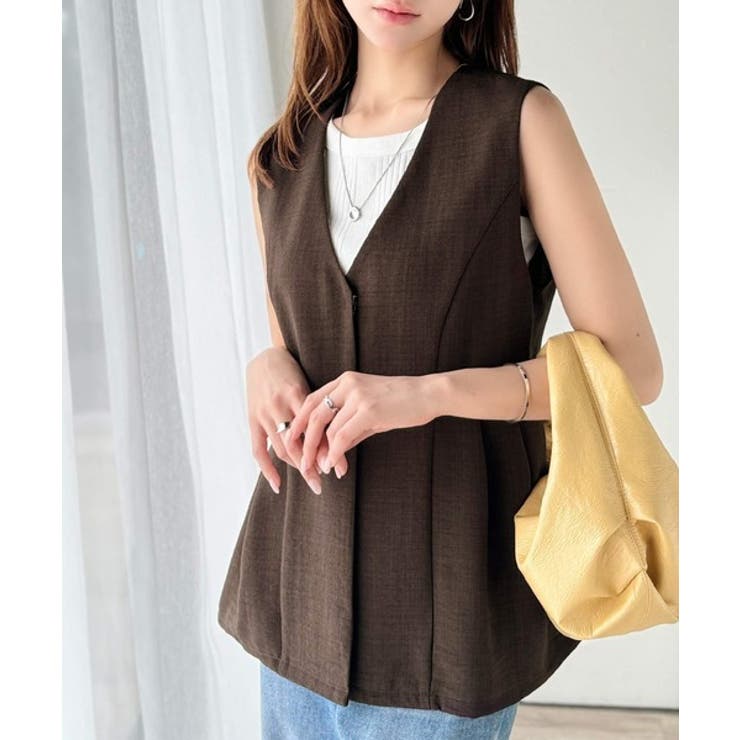 夏コーデを格上げ♪比翼デザイン麻調ペプラムジレベスト | Classical Elf  | 詳細画像26 