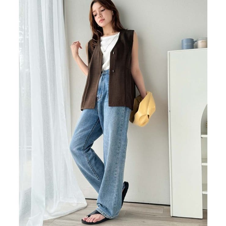 夏コーデを格上げ♪比翼デザイン麻調ペプラムジレベスト | Classical Elf  | 詳細画像27 