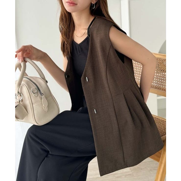 夏コーデを格上げ♪比翼デザイン麻調ペプラムジレベスト | Classical Elf  | 詳細画像28 