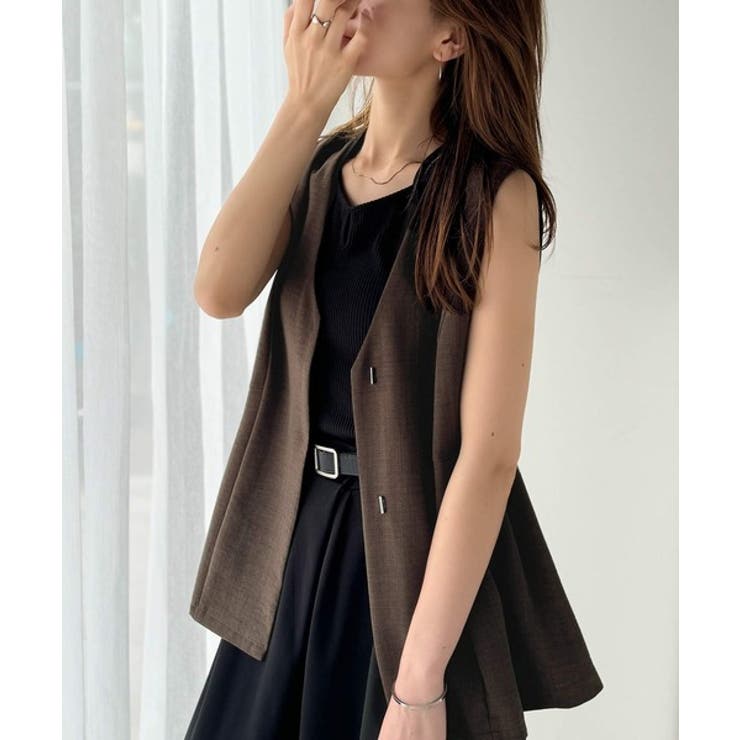 夏コーデを格上げ♪比翼デザイン麻調ペプラムジレベスト | Classical Elf  | 詳細画像30 
