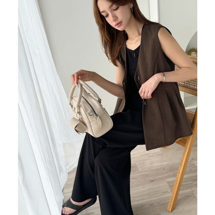夏コーデを格上げ♪比翼デザイン麻調ペプラムジレベスト | Classical Elf  | 詳細画像32 