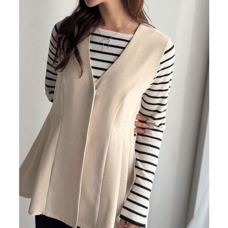 夏コーデを格上げ♪比翼デザイン麻調ペプラムジレベスト | Classical Elf  | 詳細画像33 