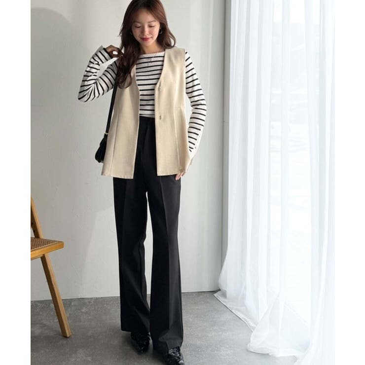 夏コーデを格上げ♪比翼デザイン麻調ペプラムジレベスト | Classical Elf  | 詳細画像35 