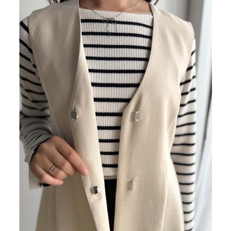 夏コーデを格上げ♪比翼デザイン麻調ペプラムジレベスト | Classical Elf  | 詳細画像43 