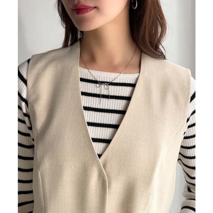 夏コーデを格上げ♪比翼デザイン麻調ペプラムジレベスト | Classical Elf  | 詳細画像44 