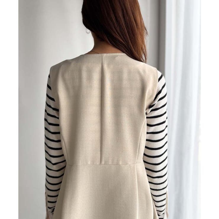 夏コーデを格上げ♪比翼デザイン麻調ペプラムジレベスト | Classical Elf  | 詳細画像46 