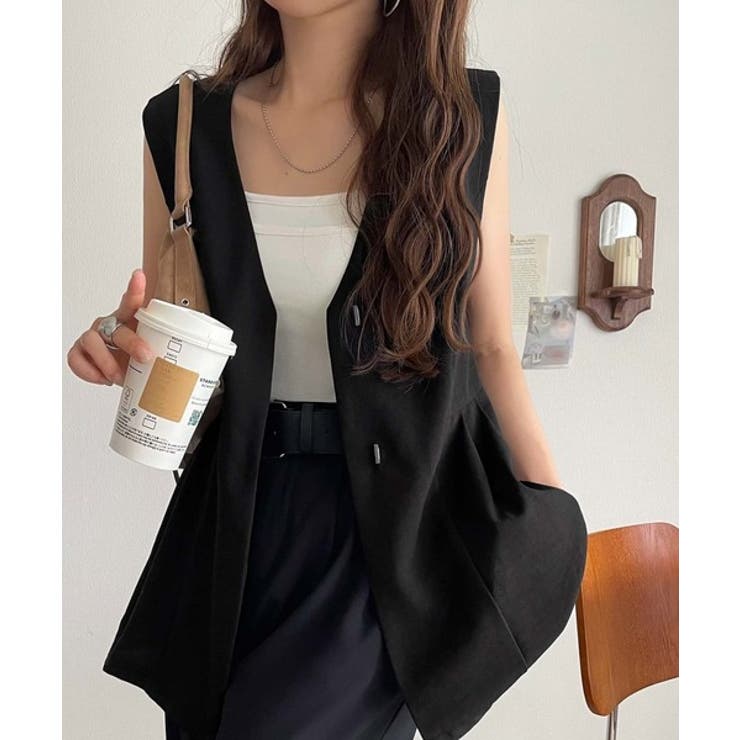 夏コーデを格上げ♪比翼デザイン麻調ペプラムジレベスト | Classical Elf  | 詳細画像5 