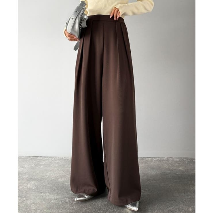 リラックス感ときちんと感を両立。上品見えするとろみ素材2タックスラックスパンツ | Classical Elf  | 詳細画像10 