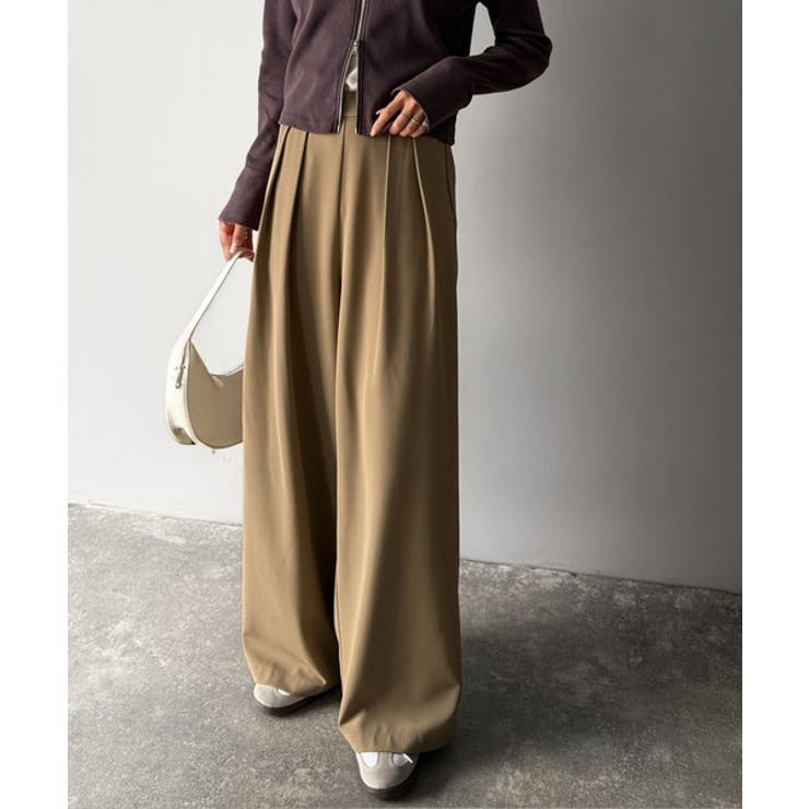 リラックス感ときちんと感を両立。上品見えするとろみ素材2タックスラックスパンツ | Classical Elf  | 詳細画像17 