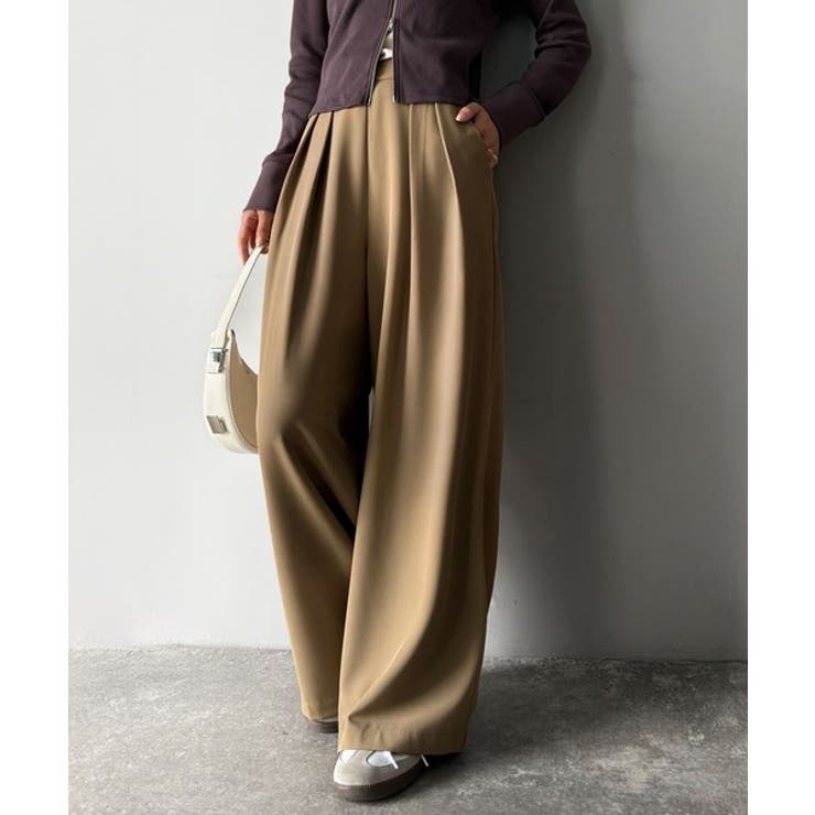 リラックス感ときちんと感を両立。上品見えするとろみ素材2タックスラックスパンツ | Classical Elf  | 詳細画像18 