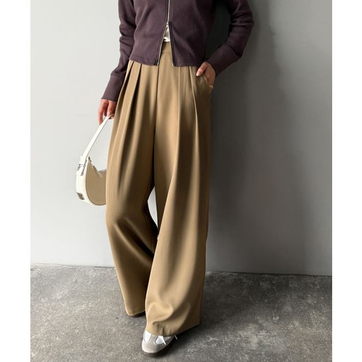 リラックス感ときちんと感を両立。上品見えするとろみ素材2タックスラックスパンツ | Classical Elf  | 詳細画像19 