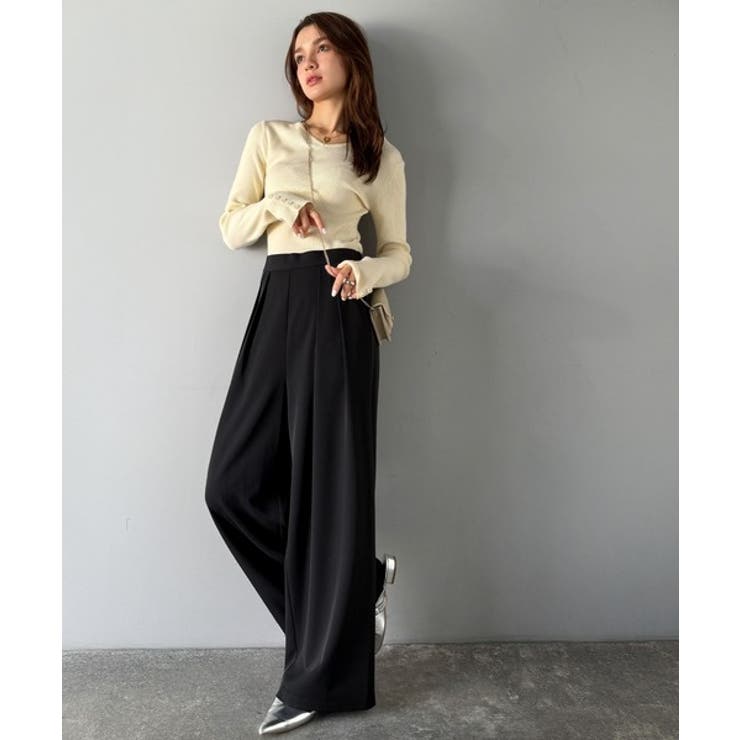 リラックス感ときちんと感を両立。上品見えするとろみ素材2タックスラックスパンツ | Classical Elf  | 詳細画像3 