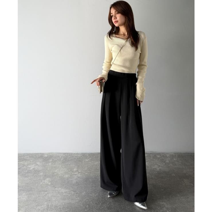 リラックス感ときちんと感を両立。上品見えするとろみ素材2タックスラックスパンツ | Classical Elf  | 詳細画像4 